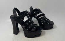 Load image into Gallery viewer, Michael Kors Womens Jagger Black Leather Block Heel Platform Sandals Size 6 M