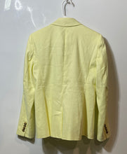 Load image into Gallery viewer, Ann Taylor Womens Yellow Long Sleeve Notch Lapel One-Button Blazer Size 0