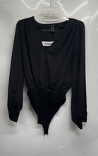 Load image into Gallery viewer, Forever 21 Womens Black Long Sleeve V-Neck Bodysuit Blouse Top Size Small