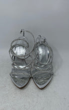 Load image into Gallery viewer, Steve Madden Womens Silver Glitter Buckle Stiletto Strappy Heels Size 8M