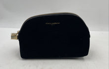 Load image into Gallery viewer, Dolce & Gabbana Beauty Womens Black Velvet Zipper Cosmetic Makeup Bag Stained