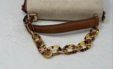 Load image into Gallery viewer, Aldo Womens Cream Brown Adjustable Strap Flap Over Lined Crossbody Bag