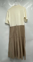 Load image into Gallery viewer, Zara Womens Yellow Beige Short Sleeve Mock Neck Pullover A-Line Dress Size XL