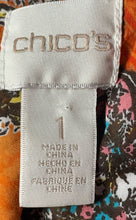 Load image into Gallery viewer, Chico's Womens Multicolor Printed Long Sleeve Collared Button-Up Shirt Size 1