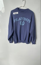 Load image into Gallery viewer, Playboy By Pacsun Mens Blue Long Sleeve Crew Neck Pullover Sweatshirt Size XS