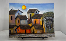 Load image into Gallery viewer, Surrealist European Architecture Village Houses Decorative Canvas Painting