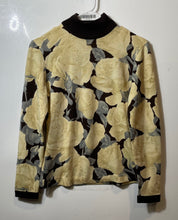 Load image into Gallery viewer, Unbranded Womens Beige Floral Print Knitted Mock Neck Blouse Top Size 6
