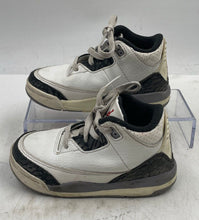 Load image into Gallery viewer, Authentic Nike Kids Air Jordan 3 Retro White Gray Sneaker Shoes Size 8C Worn