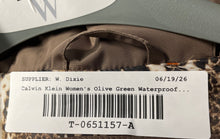 Load image into Gallery viewer, Calvin Klein Womens Olive Green Long Sleeve Hooded Full-Zip Puffer Jacket Size S