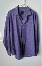 Load image into Gallery viewer, Alfani Mens Purple Plaid Regular Fit Performance Dress Shirt Size XL 17-17.5