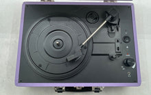 Load image into Gallery viewer, Jorlai Model J-TT300 Purple Bluetooth 3-Speed Portable Record Player Untested