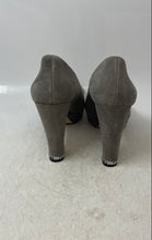 Load image into Gallery viewer, Michael Kors Womens Sabrina Gray Suede Round Toe Slip-On Block Pump Heels Sz 10M
