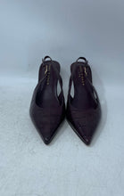 Load image into Gallery viewer, Marc Fisher LTD Womens Dorie Burgundy Leather Buckle Slingback Heels Size 8M