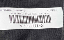 Load image into Gallery viewer, Zara Womens Black Short Cap Sleeve Round Neck Pullover Cropped T-Shirt Size L