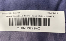 Load image into Gallery viewer, Banana Republic Mens Blue Cotton Long Sleeve Classic Fit Dress Shirt Size Medium