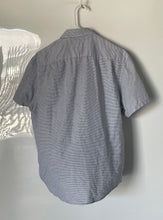Load image into Gallery viewer, Original Penguin Mens Blue Striped Collared Short Sleeve Button-Up Shirt Size L
