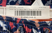 Load image into Gallery viewer, Oscar De La Renta Mens Blue Fish Print Elastic Waist Drawstring Swim Shorts Sz M