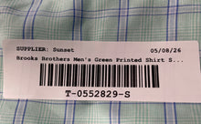 Load image into Gallery viewer, Brooks Brothers Mens Green Printed Long Sleeve Collared Dress Shirt Size 16-34