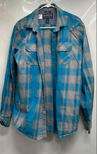 Load image into Gallery viewer, American Rag Cie Mens Blue Gray Plaid Cotton Long Sleeve Button-Up Shirt Size L