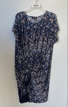 Load image into Gallery viewer, DKNY Womens Multicolor Printed Short Sleeve Ruched Sheath Dress Size XL