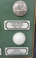 Load image into Gallery viewer, VTG The Development Of The Golf Ball Framed 3D Historic Wall Plaque 1500-1900