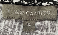 Load image into Gallery viewer, Vince Camuto Womens Black Blue Printed V-Neck Blouse Top Size Small
