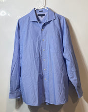 Load image into Gallery viewer, Tommy Hilfiger Mens Blue Printed Long Sleeve Collared Dress Shirt Size 16 1/2