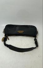 Load image into Gallery viewer, Steve Madden Womens Black Croc Embossed Leather Charm Zipper Shoulder Bag