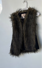 Load image into Gallery viewer, Forever 21 Womens Black Brown Printed Open Front Faux Fur Vest Size Small