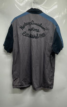 Load image into Gallery viewer, Harley-Davidson Mens Gray Colorblock Cotton Short Sleeve Button-Up Shirt Size XL