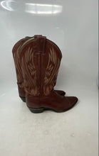 Load image into Gallery viewer, Justin Mens Brown Leather Pointed Toe Mid-Calf Cowboy Western Boots Size 7.5