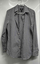 Load image into Gallery viewer, H&M Mens Black White Gingham Long Sleeve Slim Fit Easy-Iron Button-Up Shirt Sz S