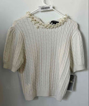 Load image into Gallery viewer, French Connection Womens White Embellished Pullover Sweater Size M With Tag