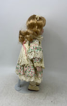 Load image into Gallery viewer, Marian Yu Designs Multicolor Floral Dress Blonde Hair Girl Porcelain Doll W/ Box
