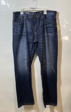 Load image into Gallery viewer, Express Mens Blake Blue Denim Loose Fit Low-Rise Bootcut Jeans Pants Sz W38xL34