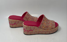 Load image into Gallery viewer, Karl Lagerfeld Paris Womens Calvina Pink Beige Platform Heel Slide Sandals Sz 5