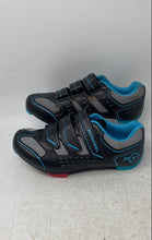 Load image into Gallery viewer, Flywheel Fly Fierce Womens Black Blue Gray Professional Cycling Shoes Size 37