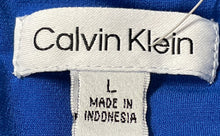 Load image into Gallery viewer, Calvin Klein Womens Blue Pleated Front Round Neck Sleeveless Blouse Top Size L