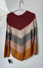 Load image into Gallery viewer, By&By Womens Multicolor Chevron Long Sleeve Crew Neck Pullover Sweater Size M