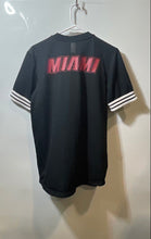 Load image into Gallery viewer, Adidas Unisex Kids Black Button Front Miami Heat NBA Shooting Shirt Size XL