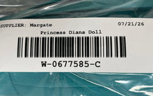 Load image into Gallery viewer, Blonde Hair Blue Eyes Princess Diana Play Doll In Green Dress With Display Stand