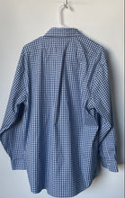 Load image into Gallery viewer, Brooks Brothers Mens White Blue Plaid Long Sleeve Collared Dress Shirt Size 16.5