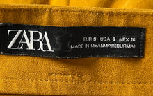 Load image into Gallery viewer, Zara Womens Brown Suede High Waisted Belted Mini Skirt Size Small