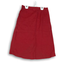 Load image into Gallery viewer, Zara Basic Womens Red Ramie Ruffle Knee Length A-Line Skirt Size Small
