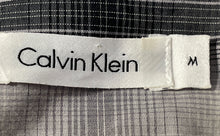 Load image into Gallery viewer, Calvin Klein Mens Gray Plaid Print Cotton Short Sleeve Button-Up Shirt Size M