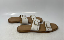 Load image into Gallery viewer, Mila Paoli Womens Beige White Leather Adjustable Flat Heels Slip-On Sandals Sz 9
