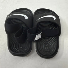 Load image into Gallery viewer, Nike Boys Kawa BV1094-001 Black Slip-On Open Toe Slide Sandals Size 5C