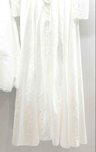 Load image into Gallery viewer, Womens White Satin Lace Sleeve Pleated Wedding Dress With Underskirt Size 14