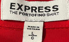Load image into Gallery viewer, Express Womens Red Sleeveless Collared The Portofino Button-Up Shirt Size Large