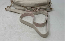 Load image into Gallery viewer, Juicy Couture Womens Beige Monogram Embossed Faux Leather Crossbody Bag